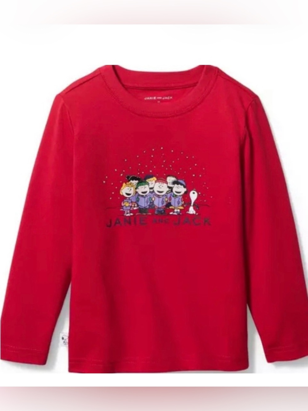 Janie and Jack Holiday Red Peanuts Character Long-Sleeve Tee